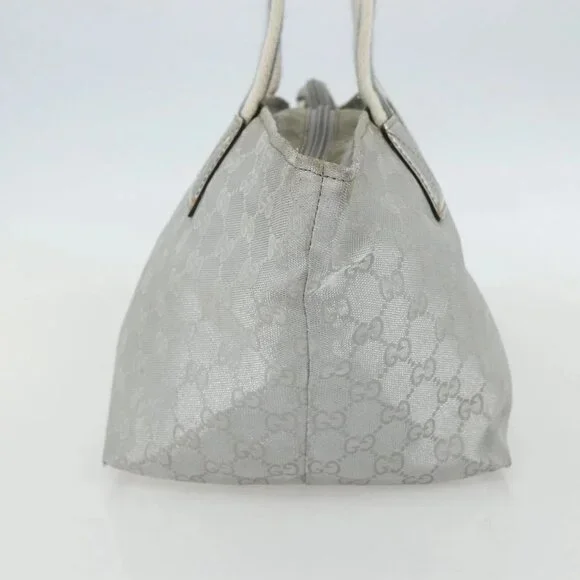 GUCCI GG Canvas Sherry Line Hand Bag Silver